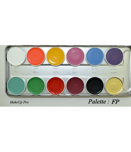 Kryolan Supracolor Palette 12 Farben "FP"