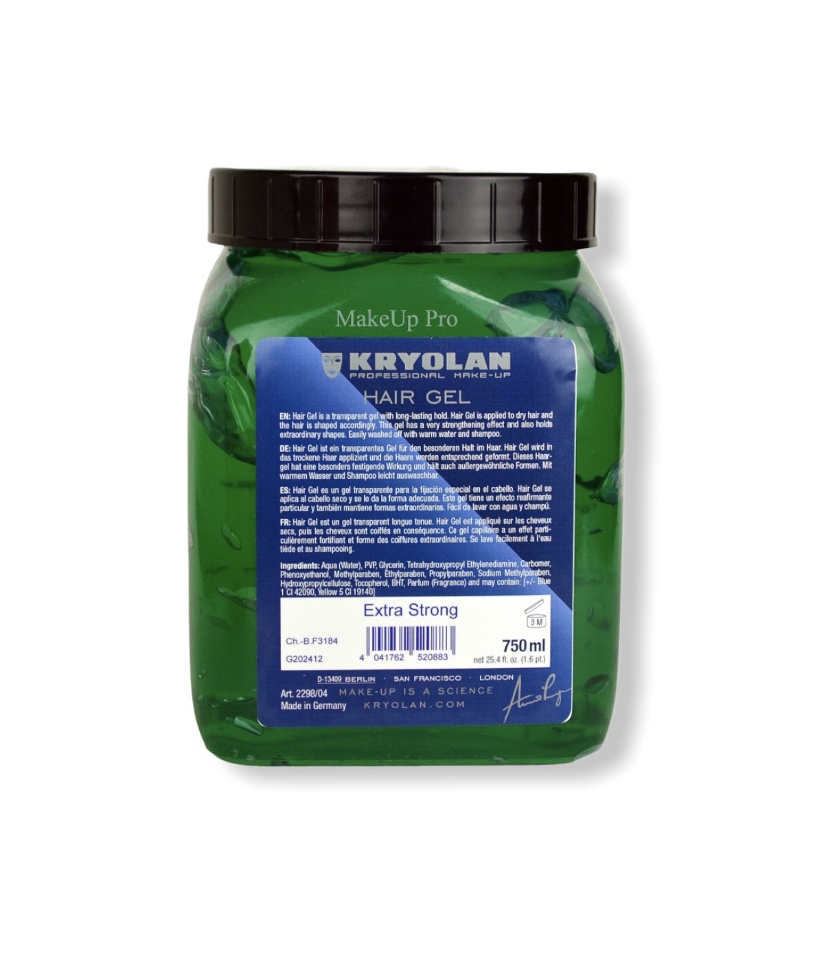 Kryolan Hair Gel, Extra Strong 750 ml